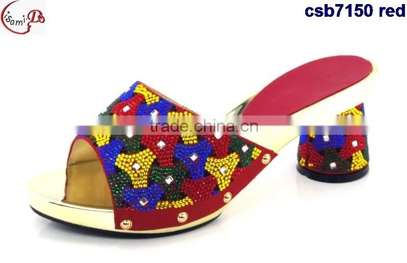 CSB7150 blue sandals with high quailty low price hot selling beautiful lady high heel shoes match bag