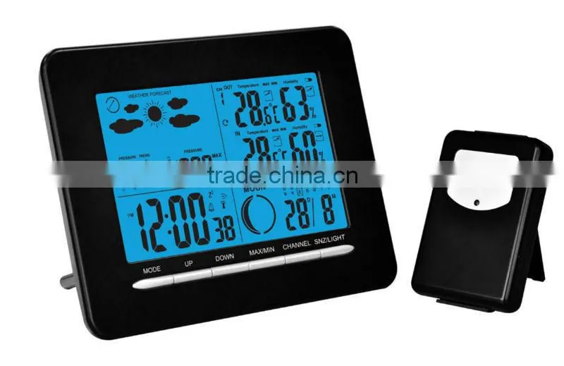 Colorful wireless weather station with barometer