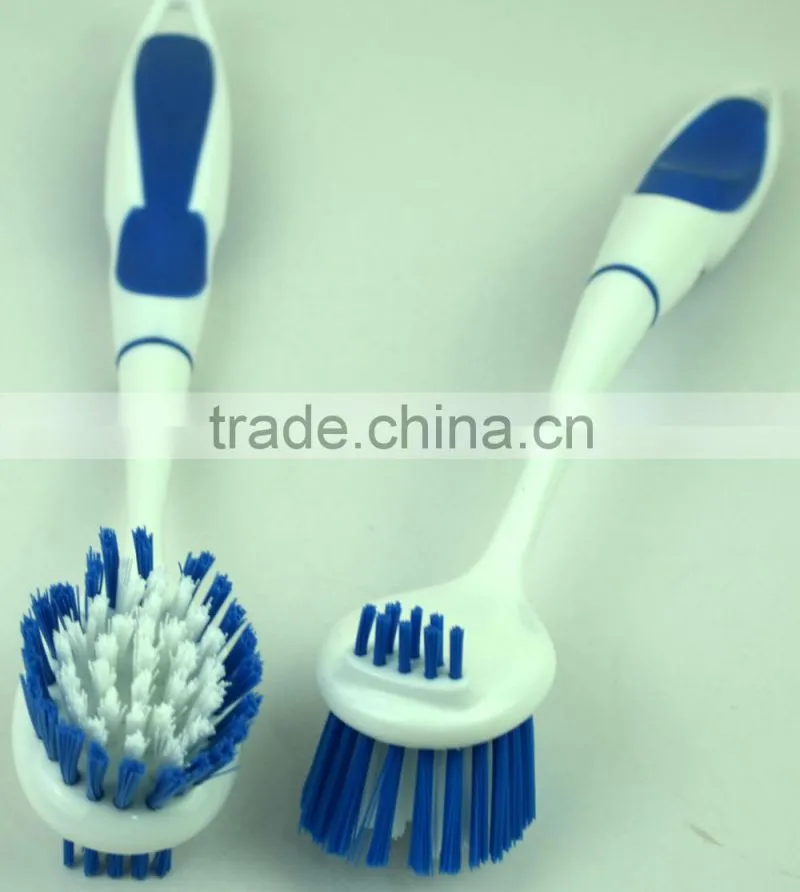 plastic pot brush with two-side bristles
