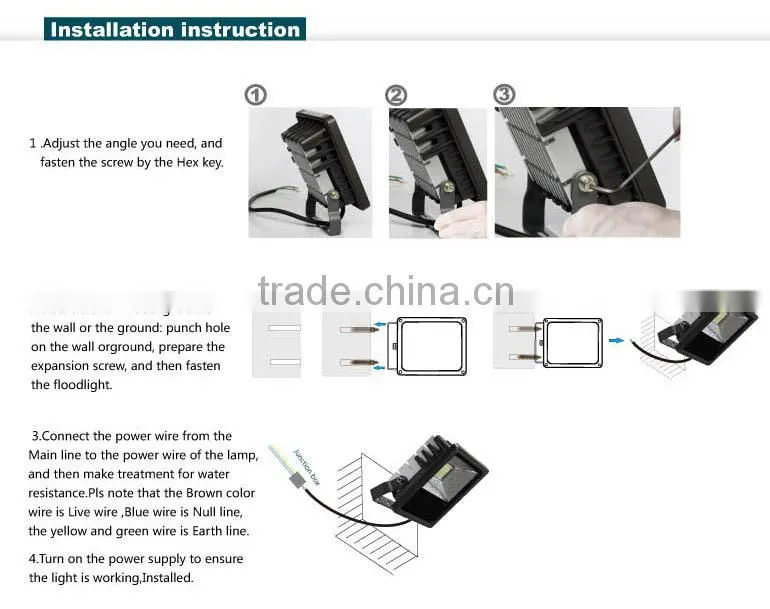 alibba trade assurance 100W outdoor led flood light CE RoHS approved