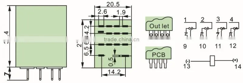 24V hh54p relay