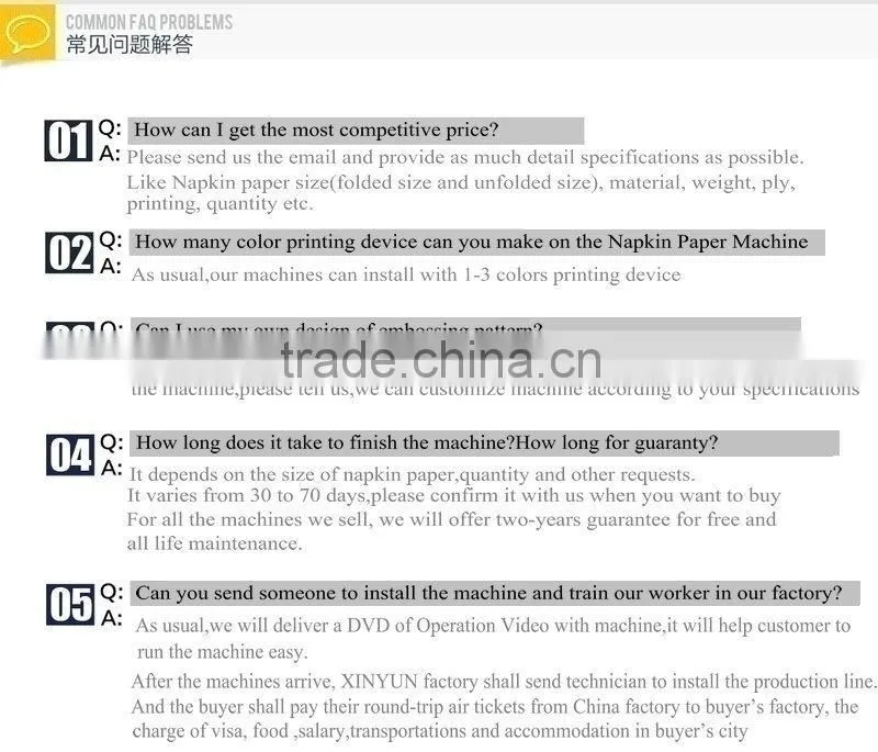 XY-OQ-7000A Full Automatic Paper Napkin Machine Price
