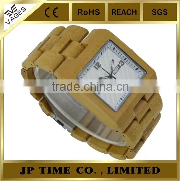 Unisex Handcrafted Mens Luxury Style Men Natural Bamboo Day Date watch