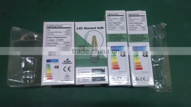 360 degree vintaged CE ROHS 2W 4W globe G95 led bulb 2700K 2 years warranty