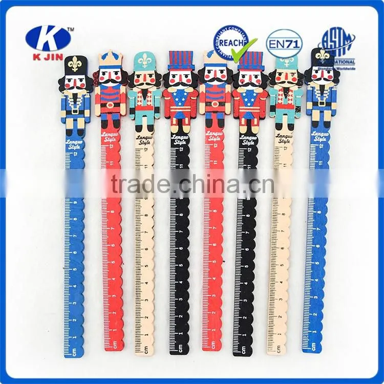 Fashion design 12cm funny wooden ruler style ruler with handle for measuring waist