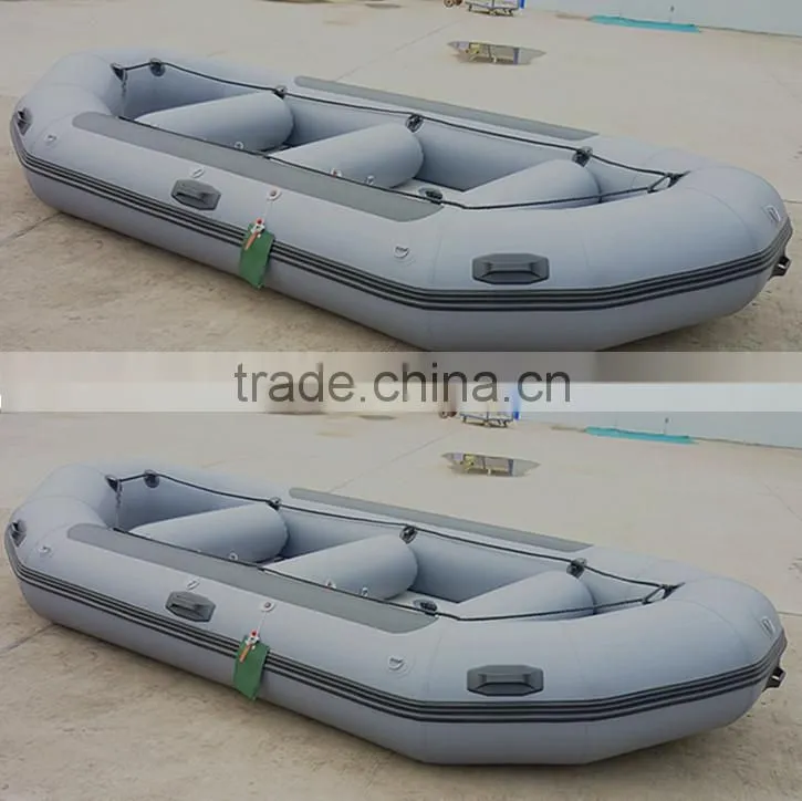 Whitewater rafting boats blue inflatable raft with bottom reinforcements