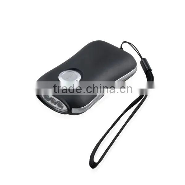 Hand crank emergency Dynamo Solar 3 LED Hand Rechargeable Flashlight