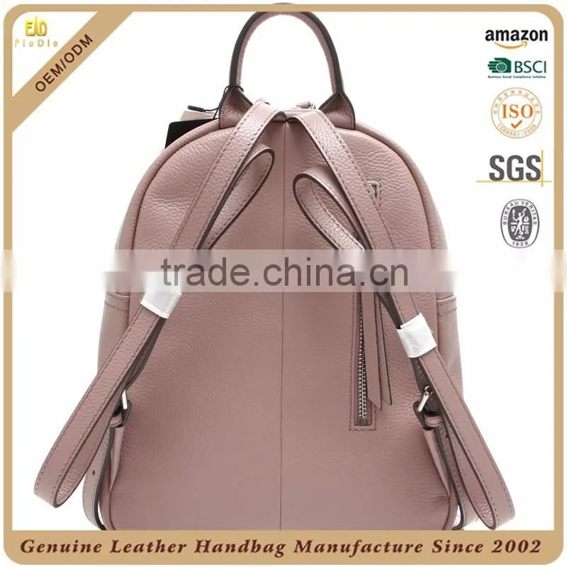 CSS1498-001 Fashion Practical Elegant Small Designer's Genuine Leather Ladies Pink Daypacks /Backpacks