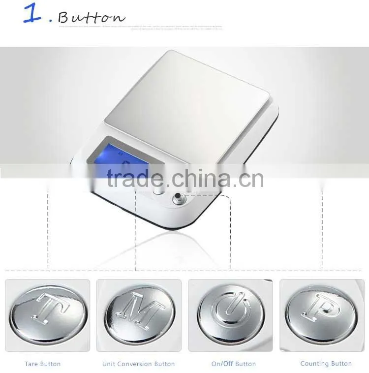 Stainless Steel Tableboard Electronic Digital Jewelry Scales
