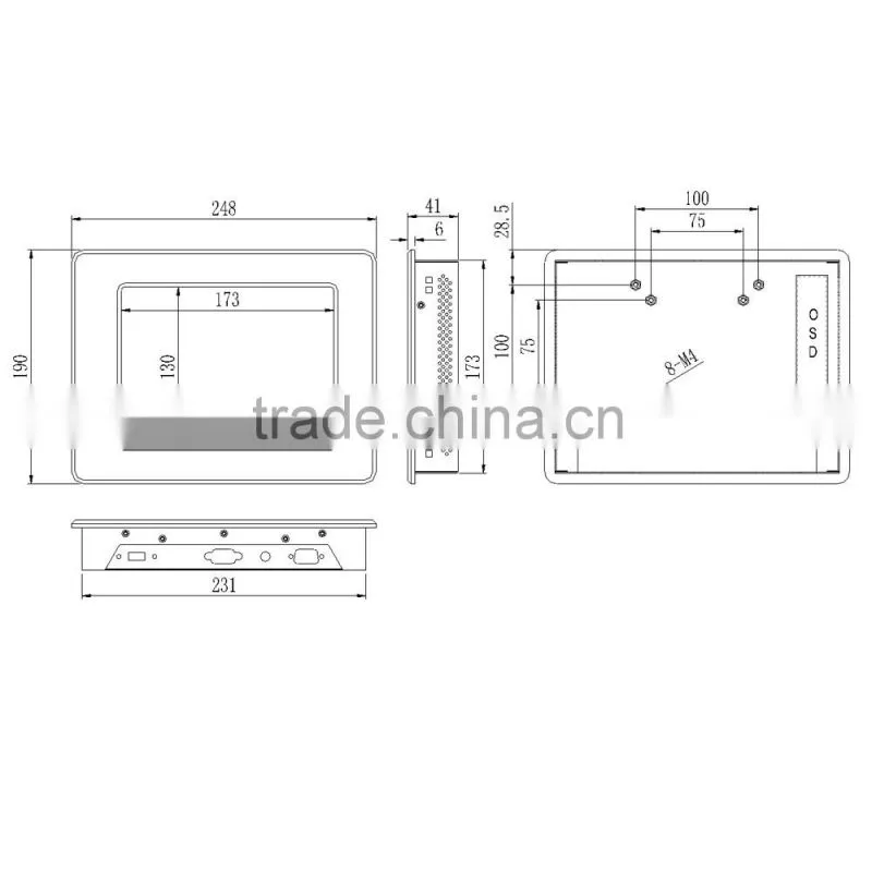 10.4 inch china cheap industrial fashional touch sensitive lcd/monitors screens in bulk