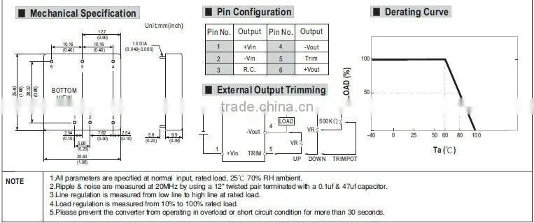 Meanwell 15W DC-DC Regulated Single Output Converter ce switching power supply