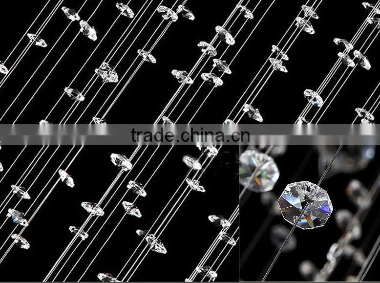 Modern Crystal Chandelier Raindrop Metal Pendant Light Fixture