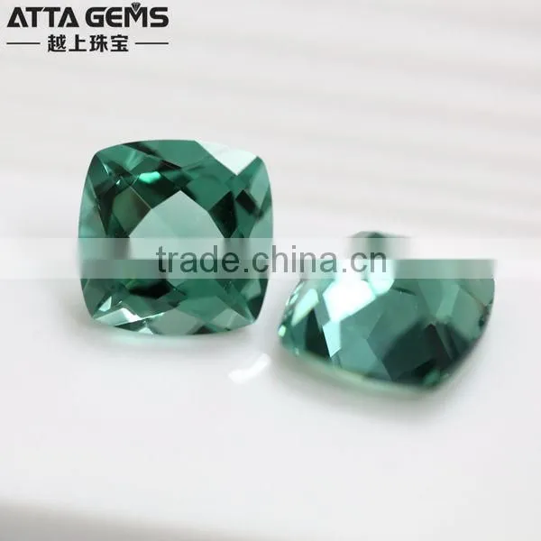 Lab Created Green Quartz 15x15mm synthetic green large quartz crystals