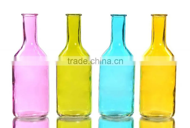 Transparent Candy Colored Glass Vases