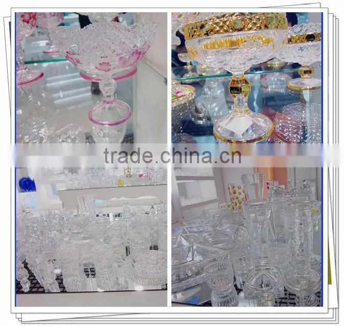 frosted red color lotus flower crystal glass tealight candle holder for wedding decoration