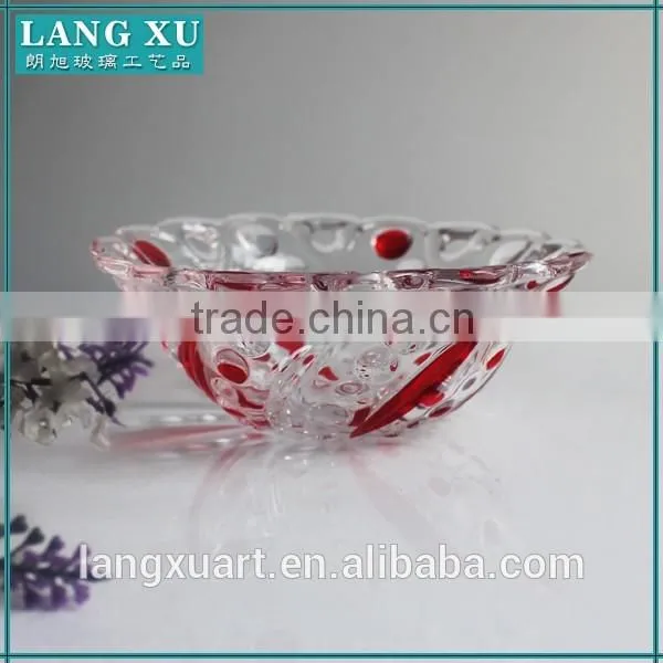 LX-W021 handmade pressed crystal glass nut bowl