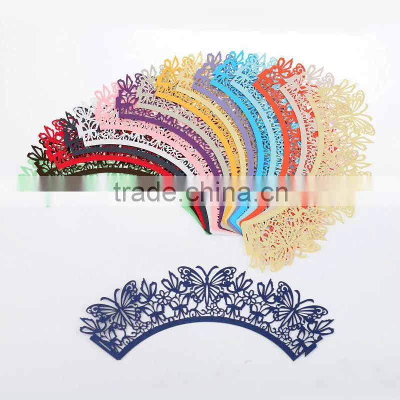 High quality Laser cut cupcake wrapper with customized designs