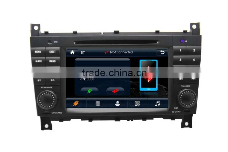 High performance dual-core in-dash car audio dvd for BENZ W203 CLK with Rear View Camera GPS BT Phonebook TV Radio
