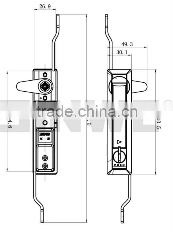 black or chrome plating zinc electrical door panel push button lock