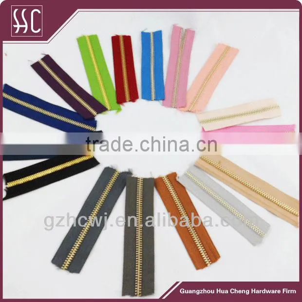 Guangzhou zipper wholesale colorful metal zipper