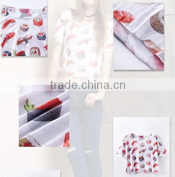 custom fashion short sleeve t-shirt for women china supplier/summer tops