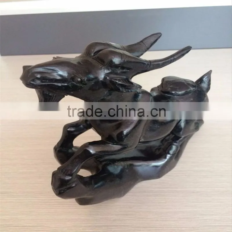 Obsidian sheep figurine Chinese zodiac animal carvings