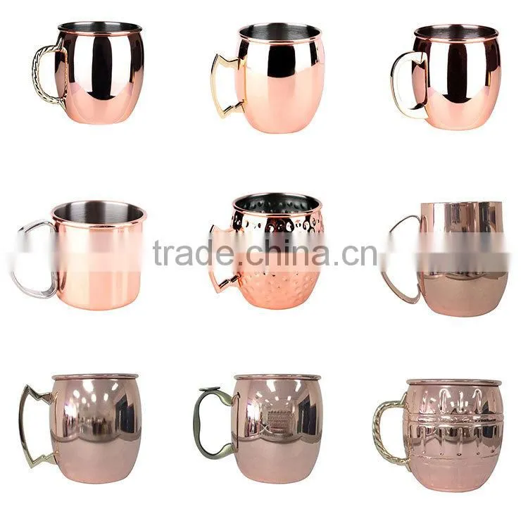Hot promotion low price stainless steel copper mugs set