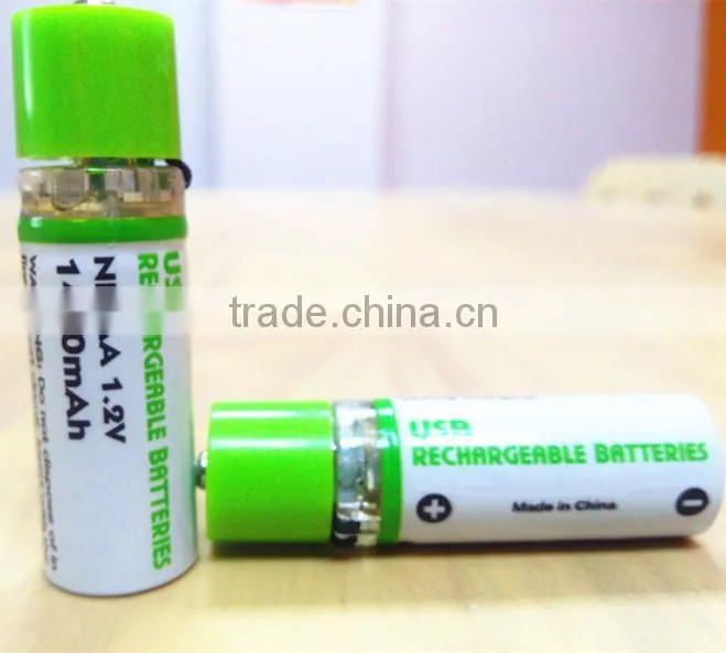 1.2v 800mAh AA Ni-MH USB battery 2pcs/card 1450mAh 46g