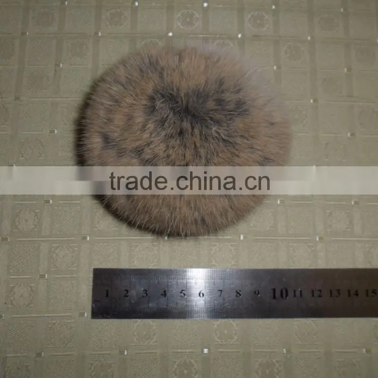 Wholesale Cute Fluffy rabbit fur pompoms with keychain