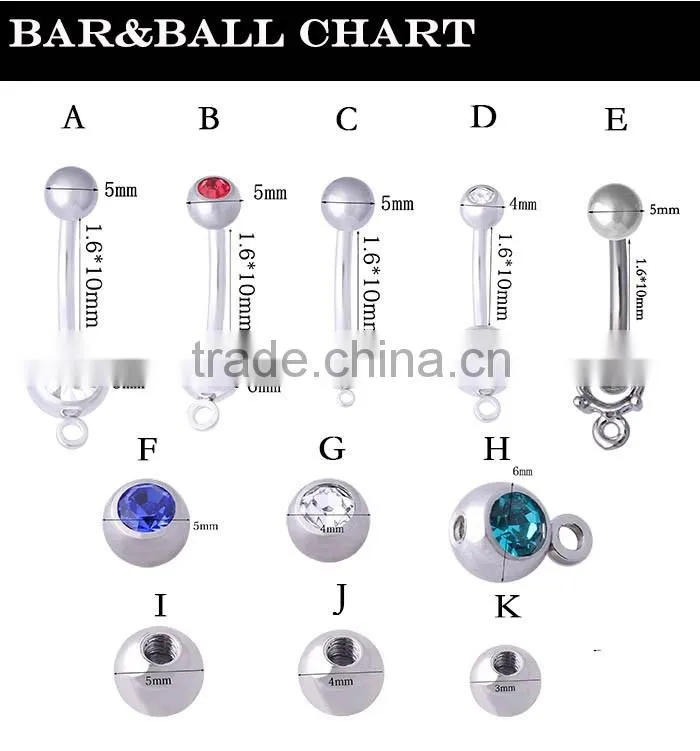 Anime Belly Button14 Gague Surgical Steel Banana Barbell Body Jewelry Magnetic Navel Rings