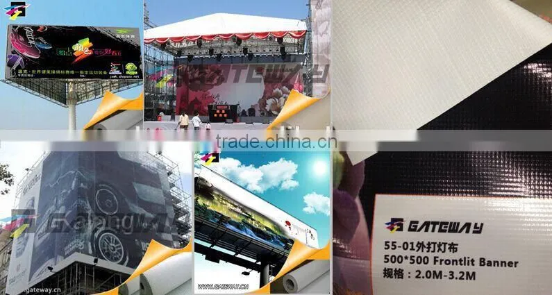 550*500D, 340g Glossy Frontlit PVC Flex Banner roll
