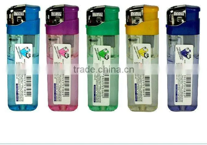 BAIDA transparent refillable electric lighter