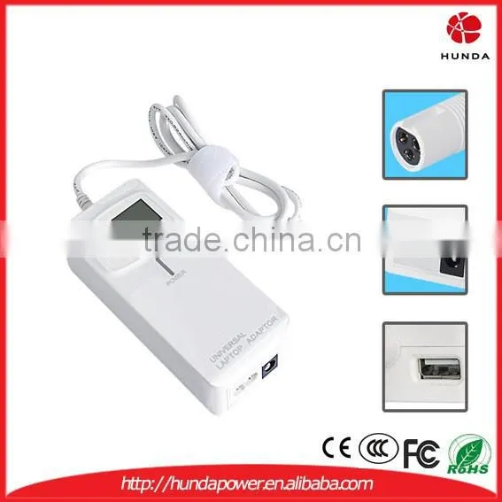 90W Automatic LCD 2 in 1 for HOME & Car Universal AC Adapter with 12pcs tips