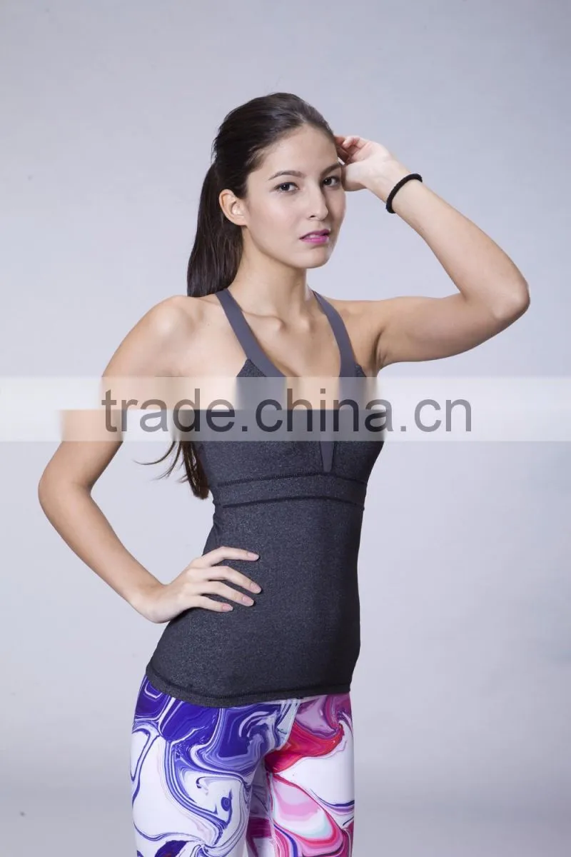 Cross Back Activewear Training Workout Fitness Padded Tank