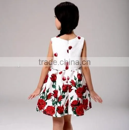 Europe stylish flower Princess baby dress child summer cheap selling 2016 new design fashion baby dress