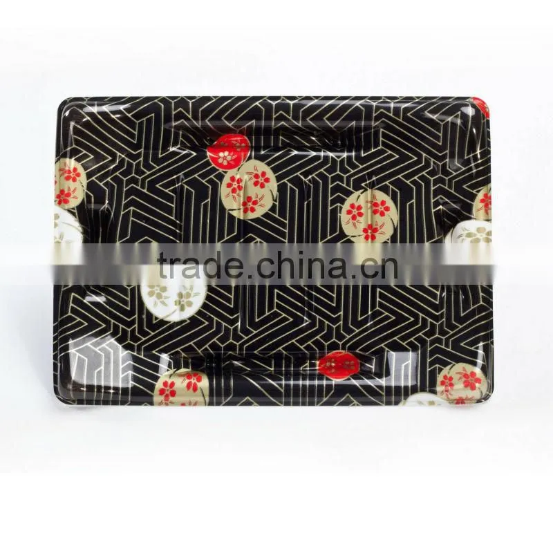 SM1-1205E Hot sale Golden Brush plastic sushi packing box with lid