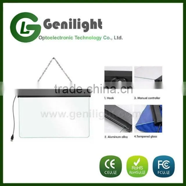 Transparent Mini Led Message Writing Board / Desktop Reusable Message Writing Board