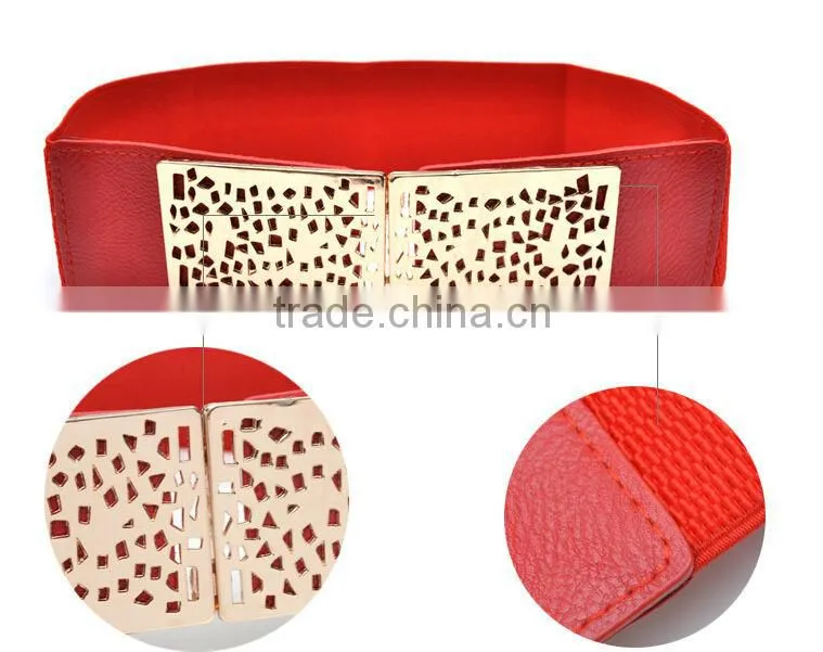 sexy wide waist belt gold metal waist belt for lady