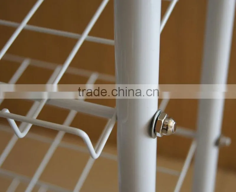 white chrome shoe display stand