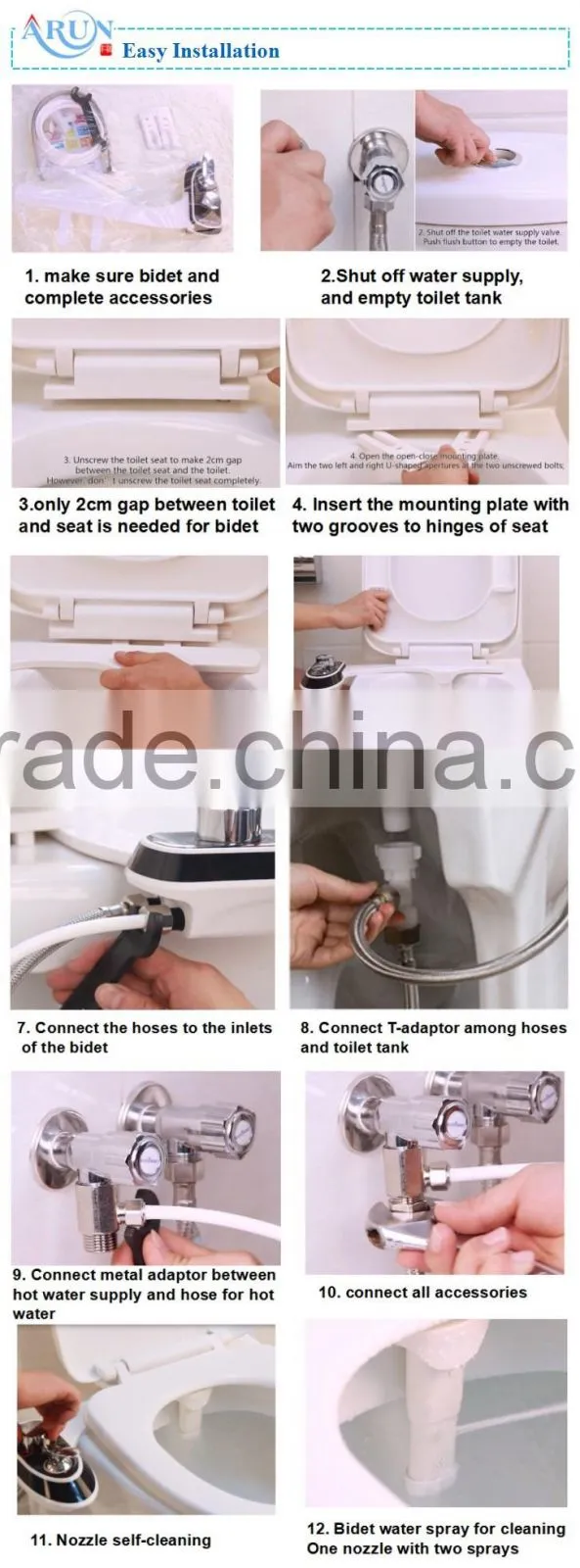 Non electronic toilet seat bio bidet