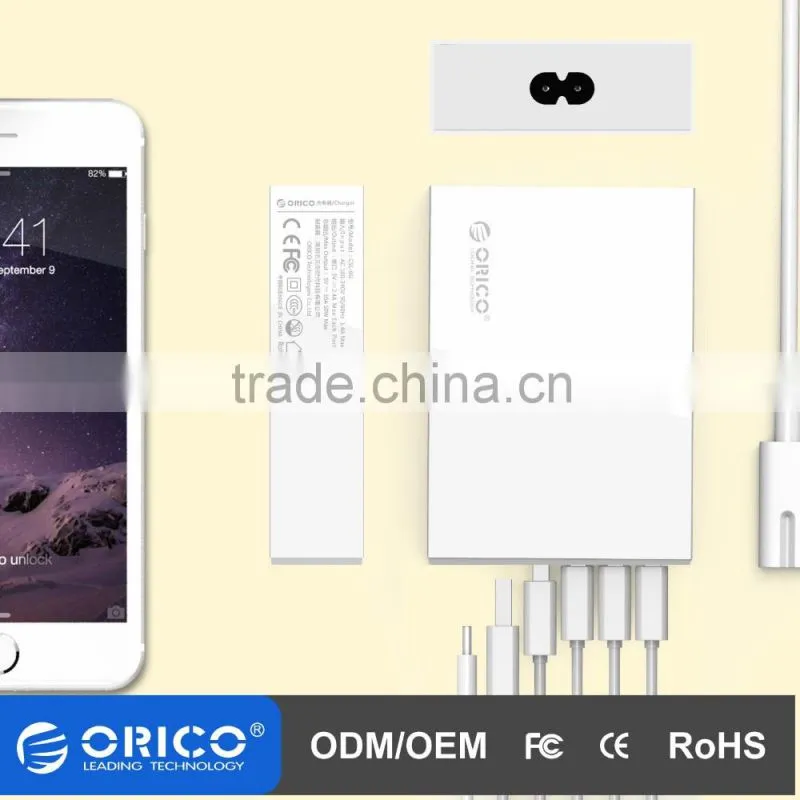 2016 OEM/TSL-6U 6-Port QC2.0+TYPE-C Desktop intelligent Desk Charger