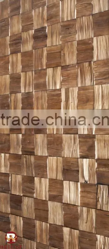 teek baroque style decorative 3D wood wall panel