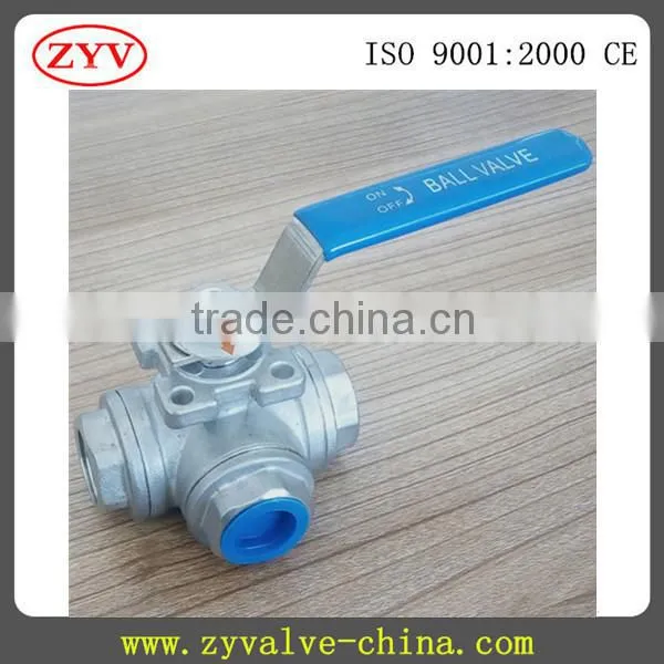 High quality three-way 1000psi Ball Valve