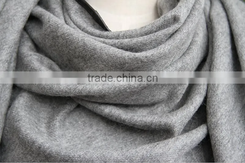 Fringe Hem Custom Winter Pashmina 100% Cashmere Triangle Scarf