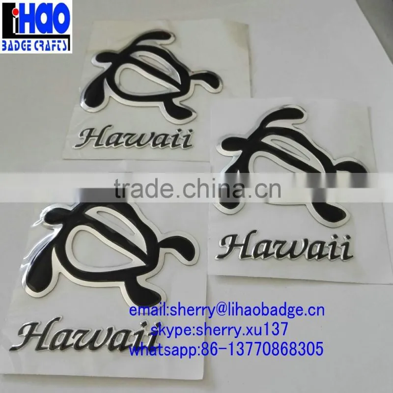 Tortoise shaped plastic sticker,3d pvc logo sticker