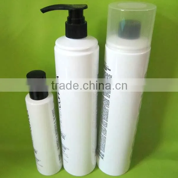 PET White Disposable Shampoo Hair Care Packaging Bottle with Pump Dispense