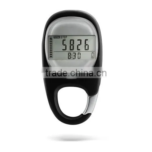 Carabiner design fitness gym pedometer