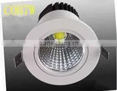 High brightness 5W7W Aluminum+glass optical lenses COB LED downlight
