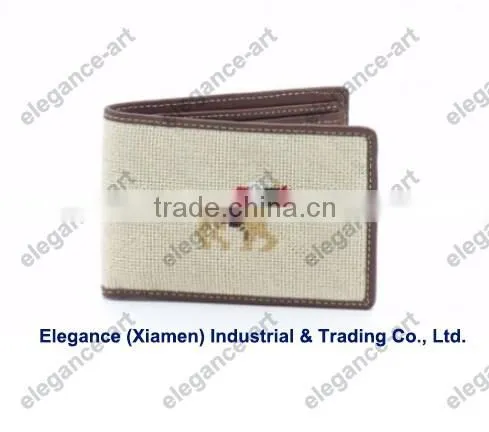 Racing horse needlepoint wallet for men