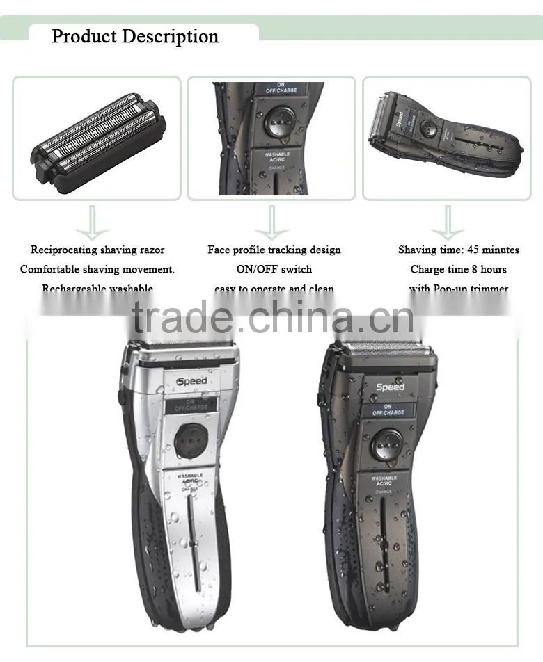 man's Electric Rechargeable shaver styler and led trimmer facial shaving beard with CE ROHS